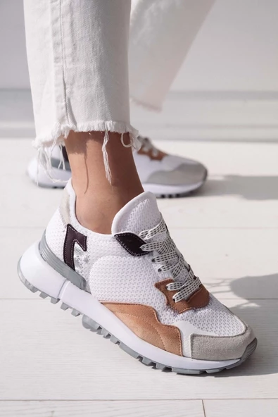 Milena Kadın Spor Ayakkabı Pudra Sneaker - 2