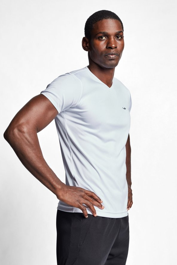 Lescon 22S-1221-22N Erkek Slim Fit Kısa Kol T-Shirt Beyaz