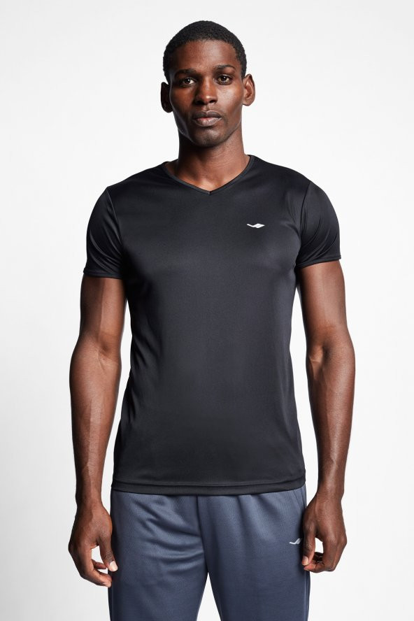 Lescon 22S-1221-22N Erkek Slim Fit Kısa Kol T-Shirt Siyah