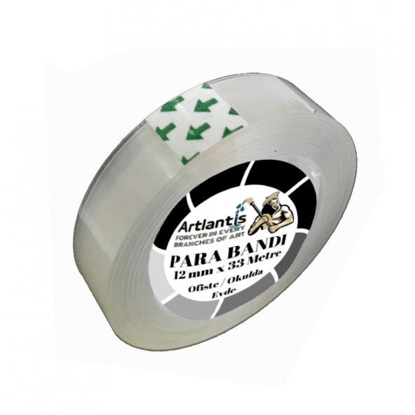 Şeffaf Para Bandı 12mm x 33 Metre 1 Adet Artlantis Şeffaf Okul Ofis Bantı 1 Adet - 2