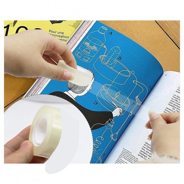 Şeffaf Para Bandı 12mm x 33 Metre 6 Adet Artlantis Şeffaf Okul Ofis Bantı 6 Adet - 5