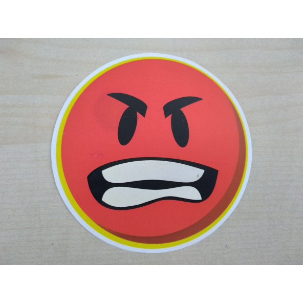 Emoji sticker Kızgın 8cmx8cm Emoji logosu - Emoji arması - Emoji ETİKETİ - Emoji Çıkartma