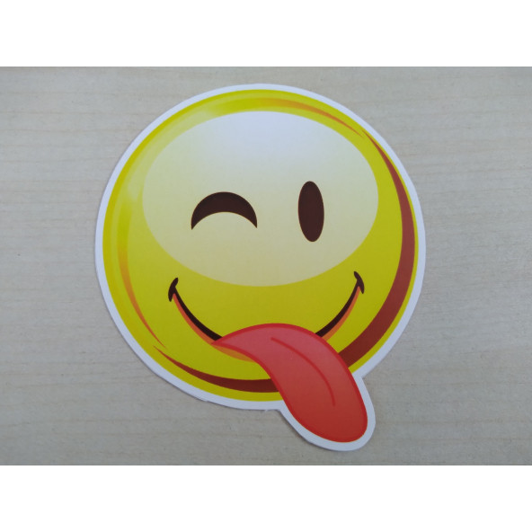 Emoji sticker Dil Çıkaran 8cmx8cm Emoji logosu - Emoji arması - Emoji ETİKETİ - Emoji Çıkartma