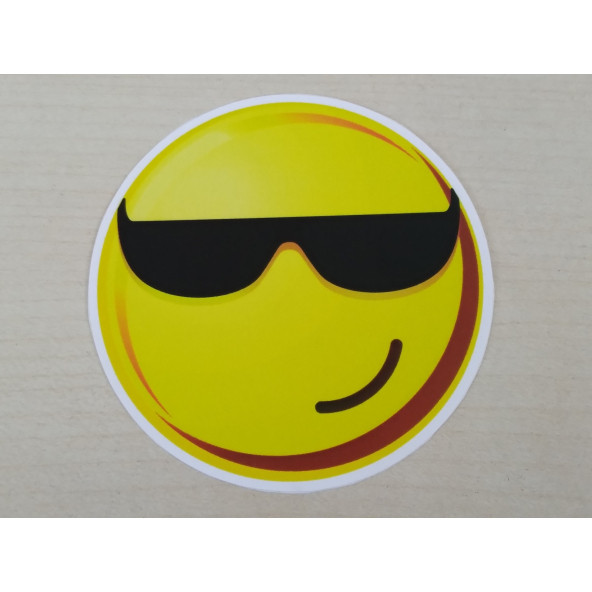 Emoji sticker Gözlüklü 8cmx8cm Emoji logosu - Emoji arması - Emoji ETİKETİ - Emoji Çıkartma ürün görseli