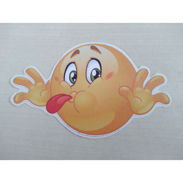 Emoji sticker Komik 11x6,5cm Emoji logosu - Emoji arması - Emoji ETİKETİ - Emoji Çıkartma ürün görseli