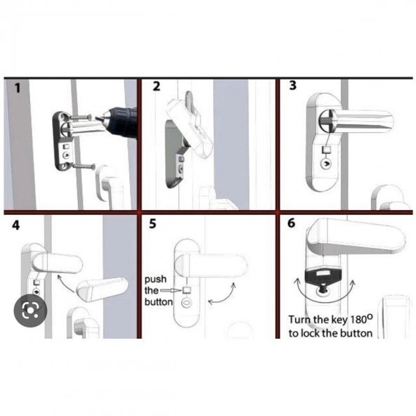 Penkid Pvc Çocuk Emniyet Kilidi Düğmeli Anahtarlı Koyu Kahverengi - 8