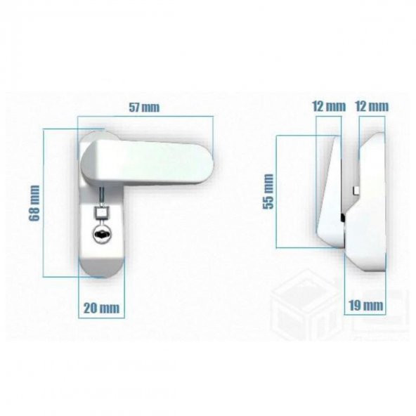 5 Adet Penkid Pvc Pencere Çocuk Emniyet Kilidi Anahtarlı Gri - 4