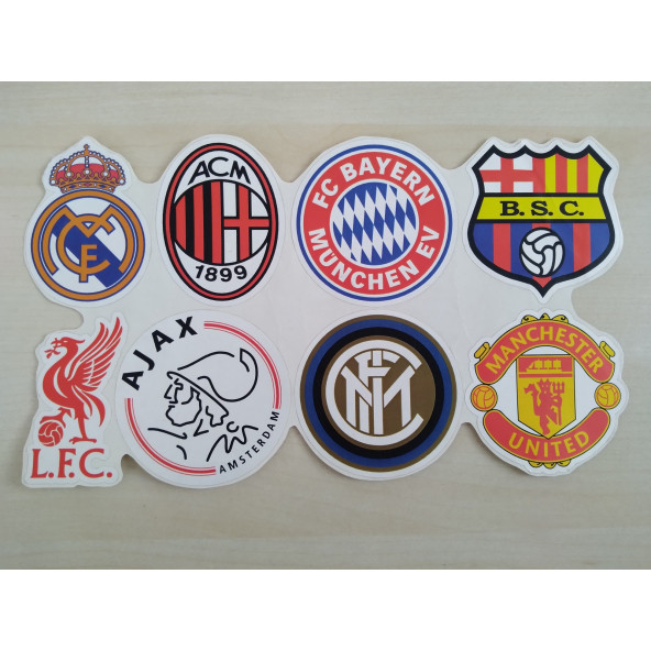 AVRUPA FUTBOL TAKIMLARI STİCKER 25x14,5cm (8 PARÇA) AVRUPA LİGİ STİCKER, ETİKETİ, ÇIKARTMASI