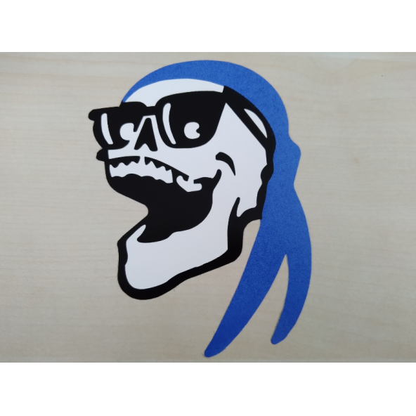 KURUKAFA sticker 16,5cmx11,5cm (İSKELET) KURUKAFA logosu - KURUKAFA arması - KURUKAFA ETİKETİ