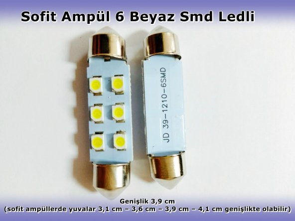 NKT GROUP  Carway Sofit Ampül 6 Beyaz Smd Ledli 3,9 cm 6 Beyaz Smd Ledli 3,6 Cm Sofit Ampül - 2