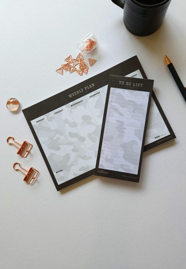 2li Masaüstü Planlayıcı Set Kamuflaj
