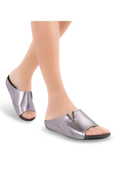 Muya Mena 32219-753 Topuk Jelli Anatomik Taban Kadın Terlik Kurşun 36-40