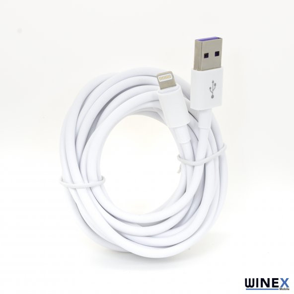 Winex İphone 7 Plus 3A 45W UsbA to Lightning 3Metre Data ve Hızlı Şarj Kablosu - 2