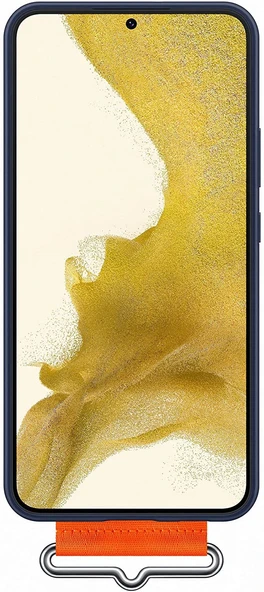Samsung Galaxy S22+ Plus için Kayışlı Silikon Kılıf, Lacivert, Silicone Cover EF-GS906 - 5