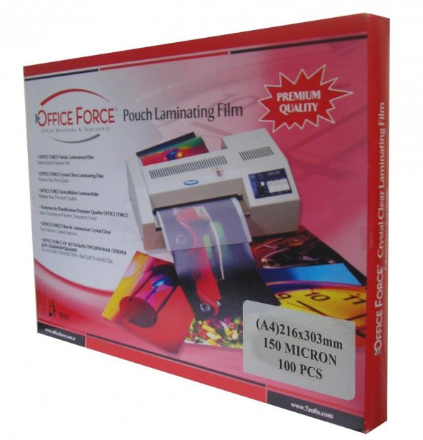 Office Force 150 Mic.A4 (216x303) Parlak Laminasyon Filmi 100’lü - 3