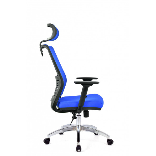 Herkese Mobilya Carina Mavi Fileli Krom Makam Koltuğu Ofis Koltuğu - 3