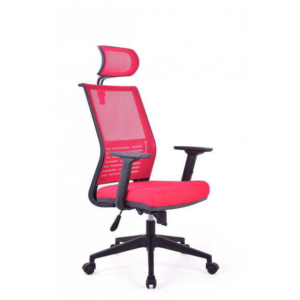 Herkese Mobilya Carina Kırmızı Fileli Pls Makam Koltuğu Ofis Koltuğu - Resim 2