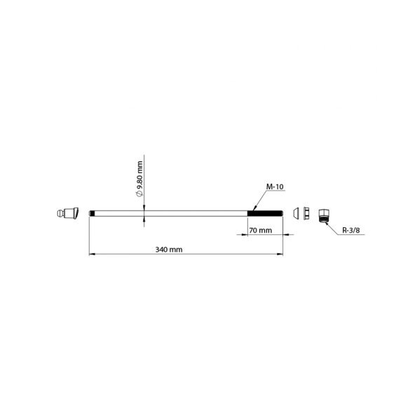 Taharet Borusu Krom Uçlu Sarı Dirsekli  340 MM - 2