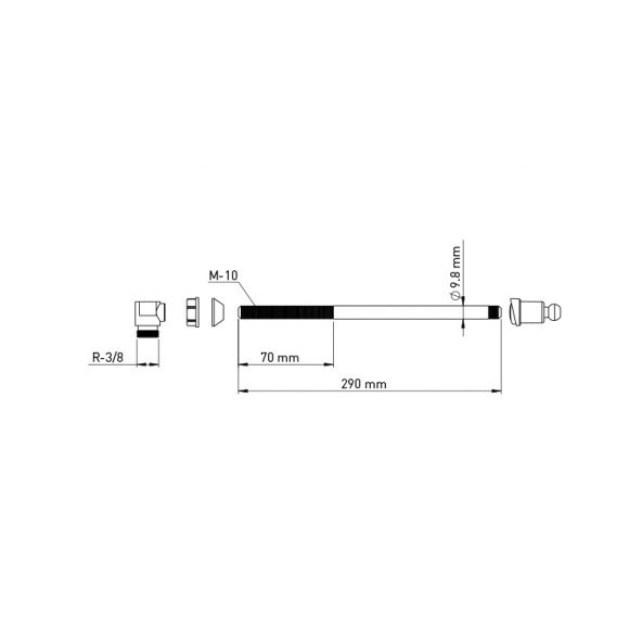 Taharet Borusu Krom Uçlu 290 MM - 2