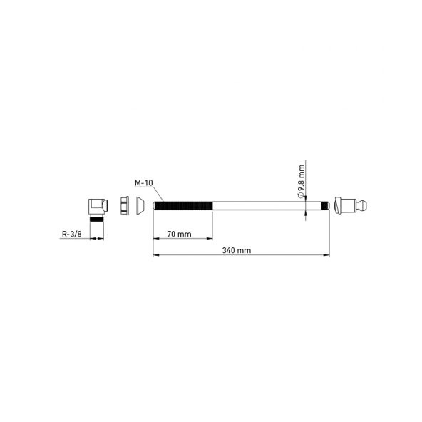 Taharet Borusu Krom Uçlu 340 MM - 2