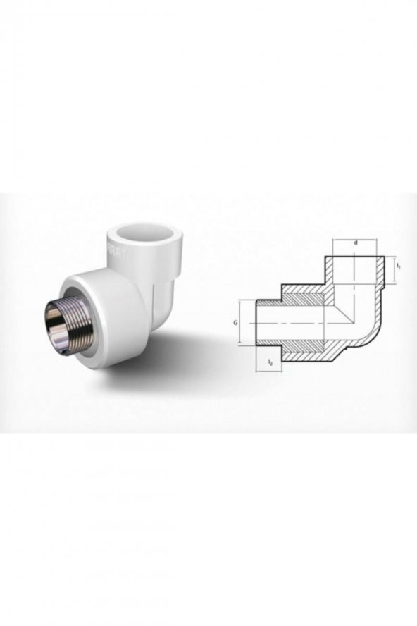 Pprc 20 mm-1/2" Dış Dişli Dirsek 10 Adet - 2