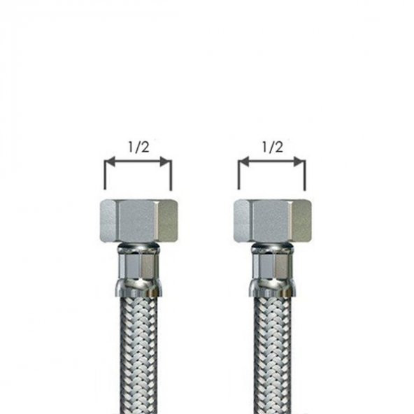 Sıcak Soğuk Su Bağlantı Hortumu ½ ½ 70 cm