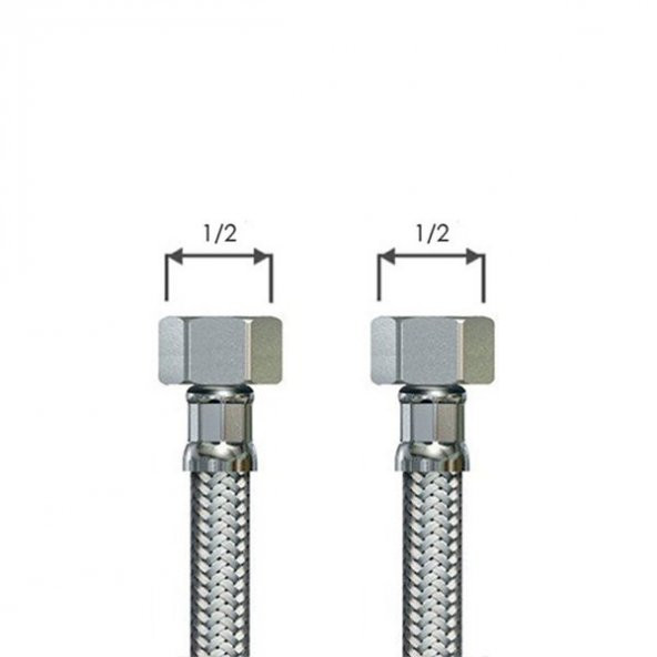 Sıcak Soğuk Su Bağlantı Hortumu ½ 3/8  70 CM