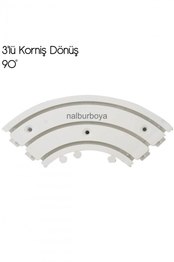 Korniş Perde Rayı Köşesi 3lü Dönüş Plastik 90 Derece-perdeleriniz Takılmadan Rahat Döner-dayanıklı - 2