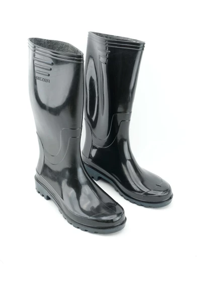 Siyah Lastik Uzun Çizme