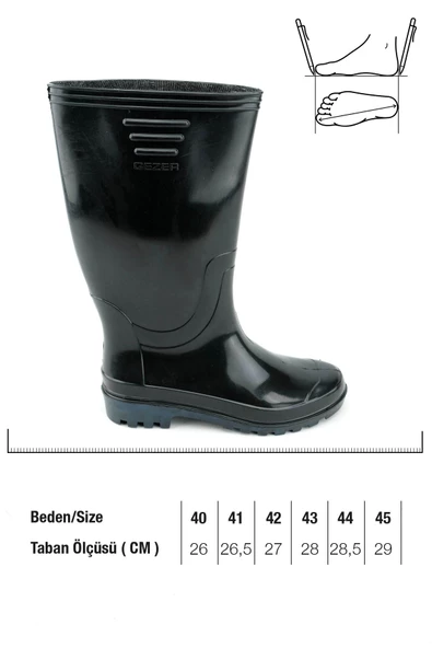 Siyah Lastik Uzun Çizme - 4