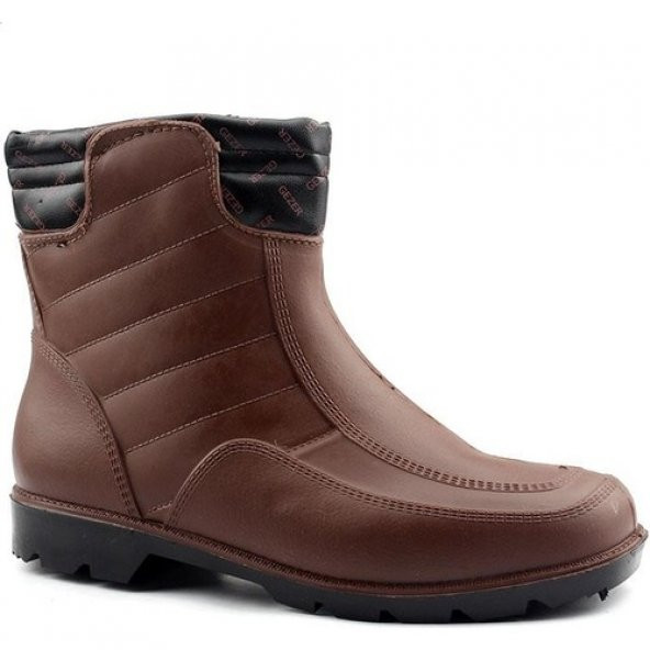 Kahverengi Gezer Fermuarlı Lastik Bot İçi Yünlü