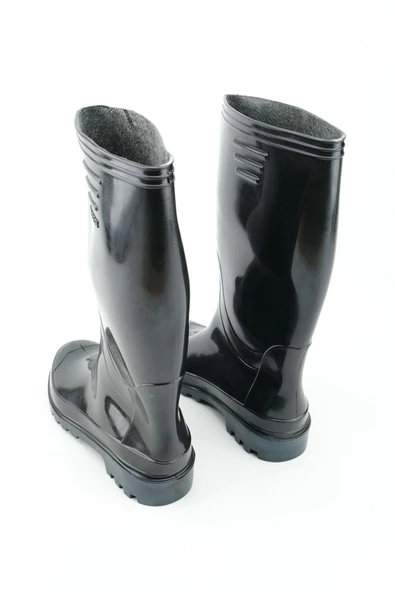 Siyah Lastik Uzun Çizme - 2