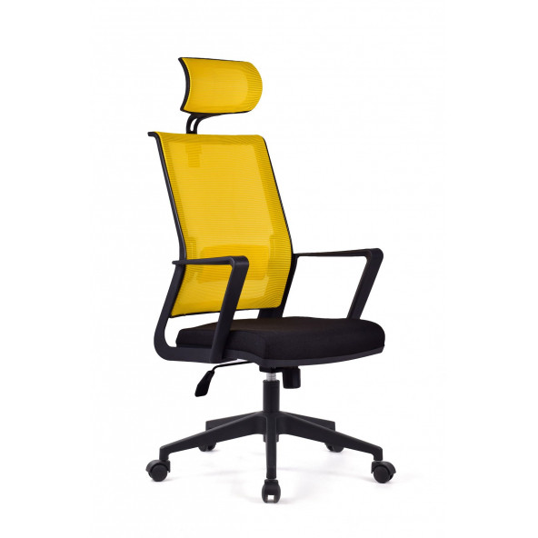 Herkese Mobilya Magenta Sarı Fileli Pls Makam Koltuğu Ofis Koltuğu - 2