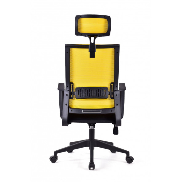 Herkese Mobilya Magenta Sarı Fileli Pls Makam Koltuğu Ofis Koltuğu - 5