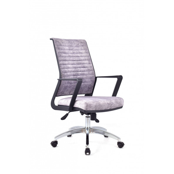 Herkese Mobilya Magenta Gri Deri Çalışma Koltuğu Ofis Koltuğu - 2