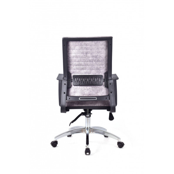 Herkese Mobilya Magenta Gri Deri Çalışma Koltuğu Ofis Koltuğu - 5