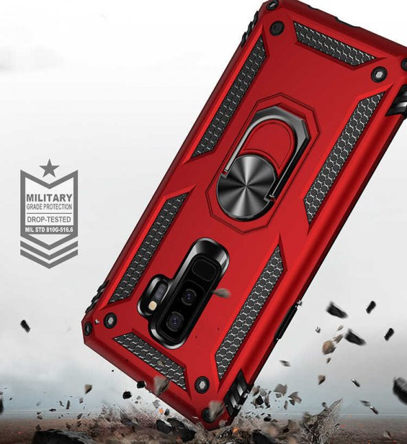 Samsung Galaxy S9 Plus Kılıf Yüzüklü Magnetic Antişok Korumalı Silikon Kapak - 4