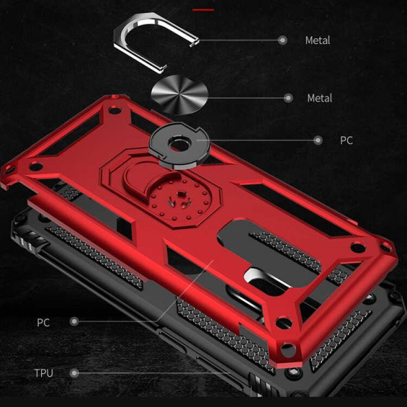 Samsung Galaxy S9 Plus Kılıf Yüzüklü Magnetic Antişok Korumalı Silikon Kapak - 5