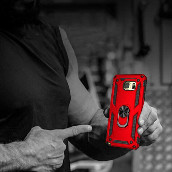 Samsung Galaxy Note 5 Kılıf Yüzüklü Magnetic Antişok Korumalı Silikon Kapak - 5