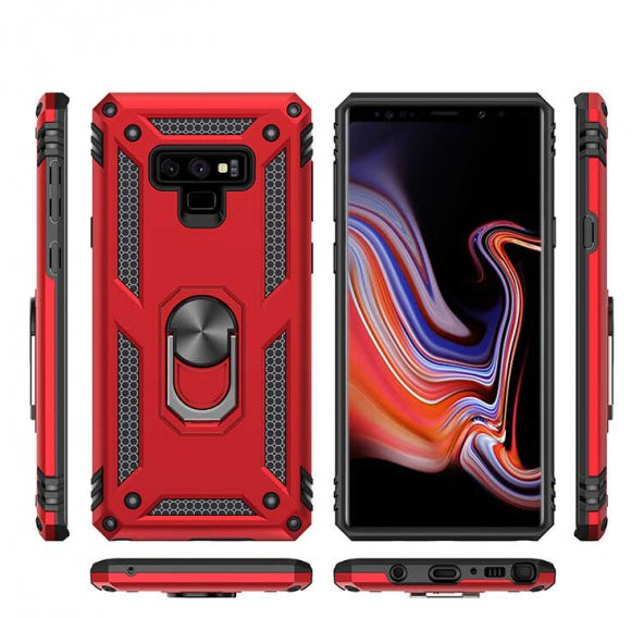 Samsung Galaxy Note 9 Kılıf Yüzüklü Magnetic Antişok Korumalı Silikon Kapak - 2