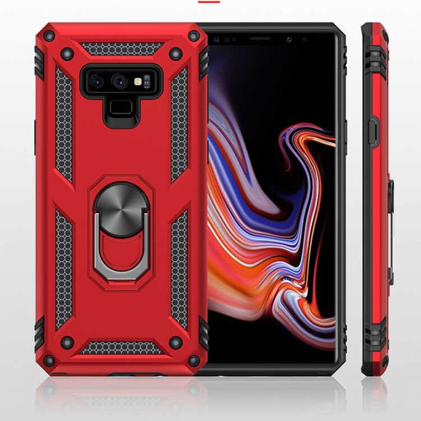 Samsung Galaxy Note 9 Kılıf Yüzüklü Magnetic Antişok Korumalı Silikon Kapak - 10