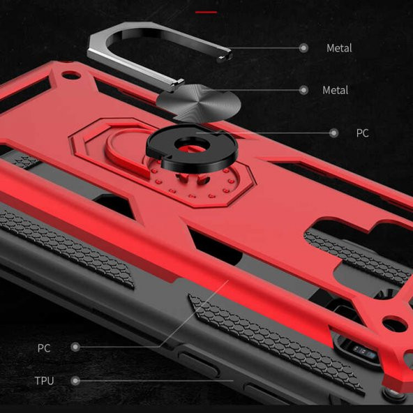 Samsung Galaxy Note 9 Kılıf Yüzüklü Magnetic Antişok Korumalı Silikon Kapak - 11