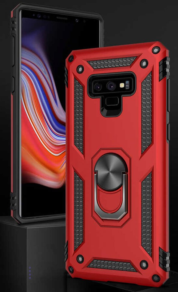 Samsung Galaxy Note 9 Kılıf Yüzüklü Magnetic Antişok Korumalı Silikon Kapak - 12