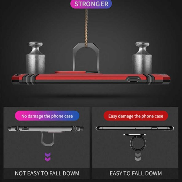 Apple iPhone XR 6.1 Kılıf Yüzüklü Magnetic Antişok Korumalı Silikon Kapak - 11