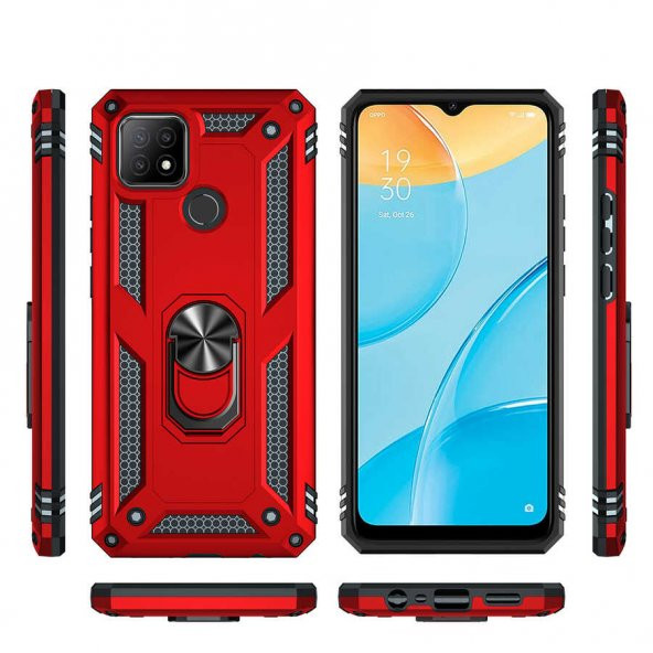 Oppo A15 Kılıf Yüzüklü Magnetic Antişok Korumalı Silikon Kapak - 3