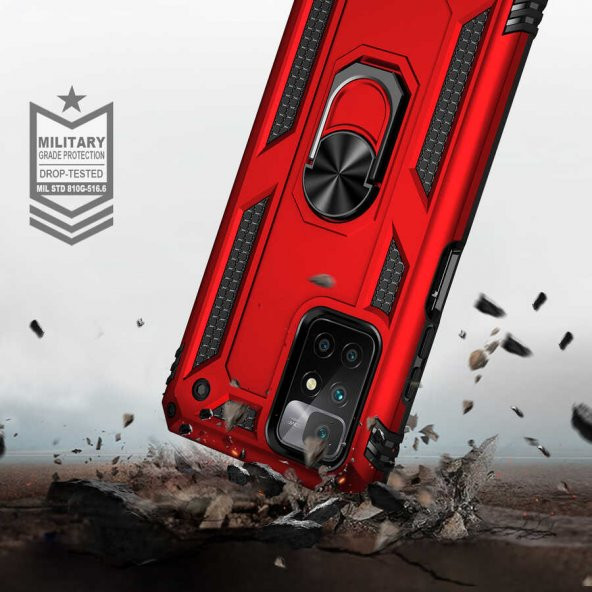 Xiaomi Redmi 10 Kılıf Yüzüklü Magnetic Antişok Korumalı Silikon Kapak - 6