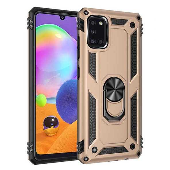 Samsung Galaxy A31 Kılıf Yüzüklü Magnetic Antişok Korumalı Silikon Kapak - 2