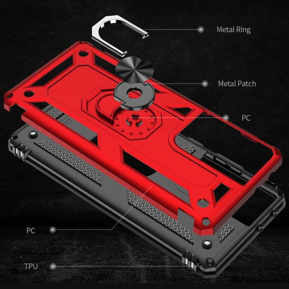 Samsung Galaxy S21 Ultra Kılıf Yüzüklü Magnetic Antişok Korumalı Silikon Kapak - 11