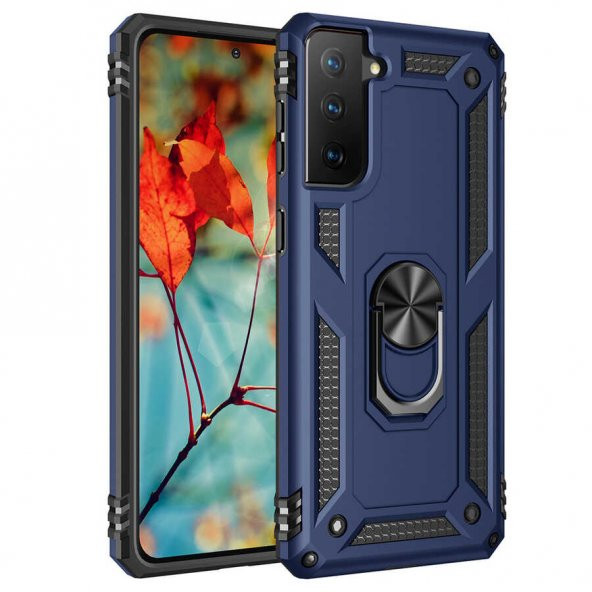 Samsung Galaxy S21 Plus Kılıf Yüzüklü Magnetic Antişok Korumalı Silikon Kapak - 5