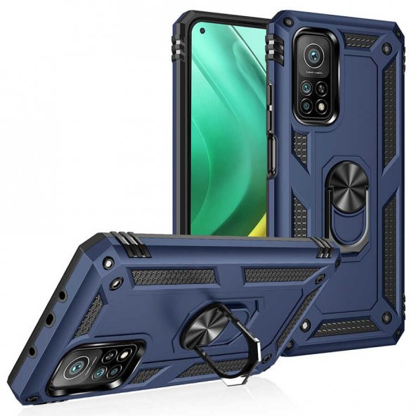 Xiaomi Mi 10T Pro 5G Kılıf Yüzüklü Magnetic Antişok Korumalı Silikon Kapak - 2